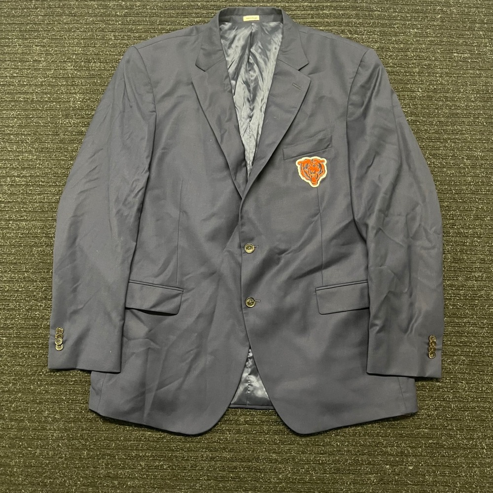 Peter Millar Chicago Bears Navy Blue Two Button Blazer Sport Coat 48T Portugal
